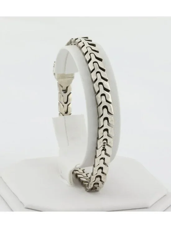 Men's Sterling Silver Heavy Thick Link Chain Bracelet 8 1/4