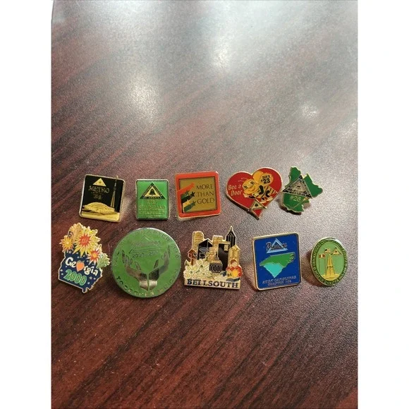 Lot Of 10‎ AT&T Pioneers BellSouth Telephone Company Lapel Hat Pins Z3