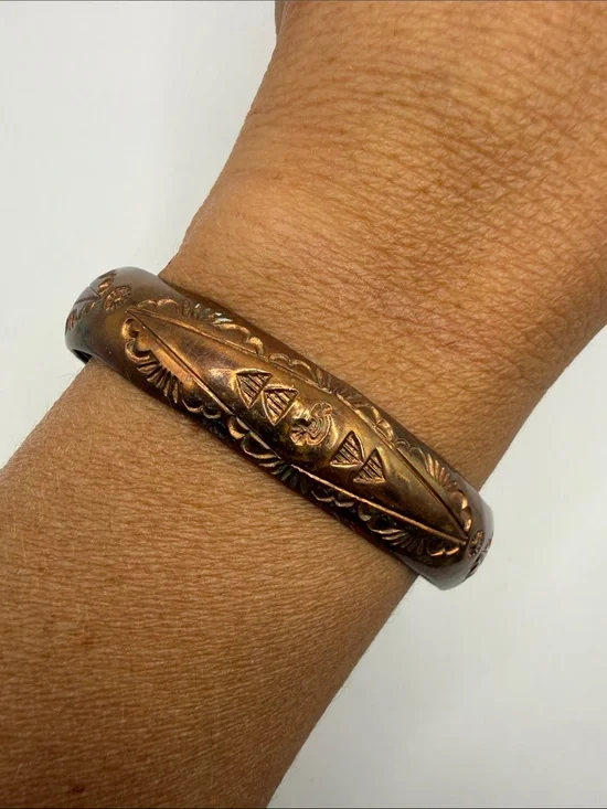 Vintage Navajo Gilbert Begay Copper Statement Cuff Bracelet