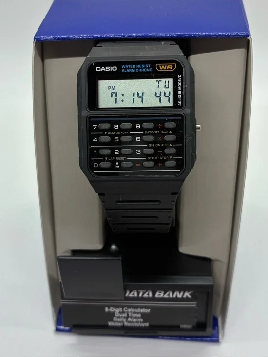 CASIO MEN'S  DATA BANK 8-DIGIT CALCULATOR WATCH 3208 CA-53W WATER RESISTANT, NEW