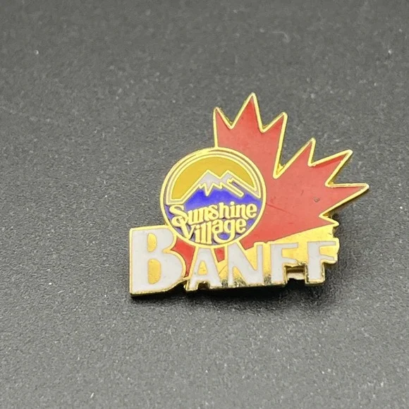 Banff Sunshine Village‎ Maple Leaf Canada Lapel Hat Pin