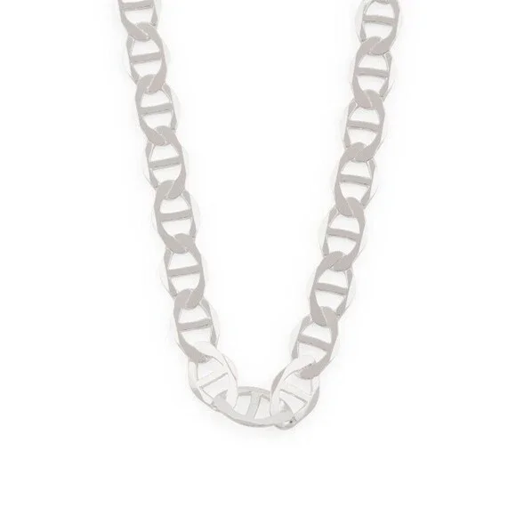Sevil Sterling Silver Flat Marina Chain Necklace