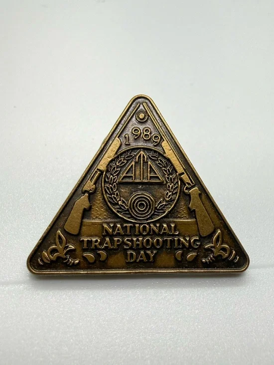 Vintage 1989 ATA National Trapshooting Day Bronze Tone Pin