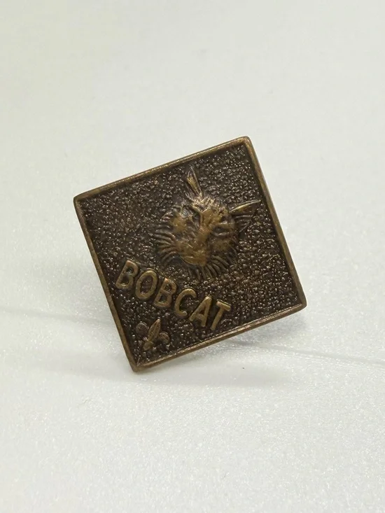 Vintage Cub Scouts Bobcat Rank Pin BSA Brass Tone Lapel Pin