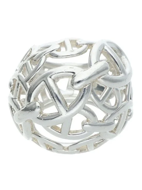 Hermes Chaine D'ancre Enchainee TGM Silver Ring
