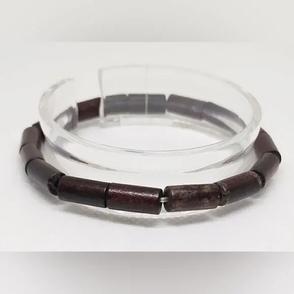 Men's‎ bracelet beaded beads brown new e38