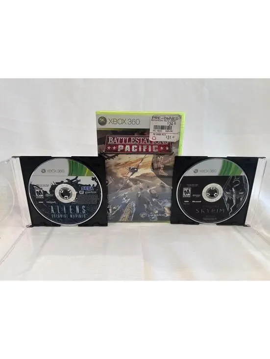 Xbox 360 Game Lot: Battlestations: Pacific, Aliens: Colonial Marines, Skyrim
