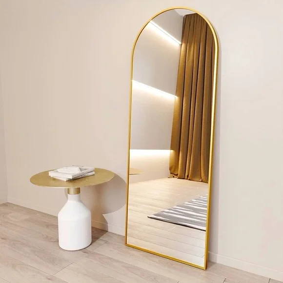 Full length mirror with gold lining