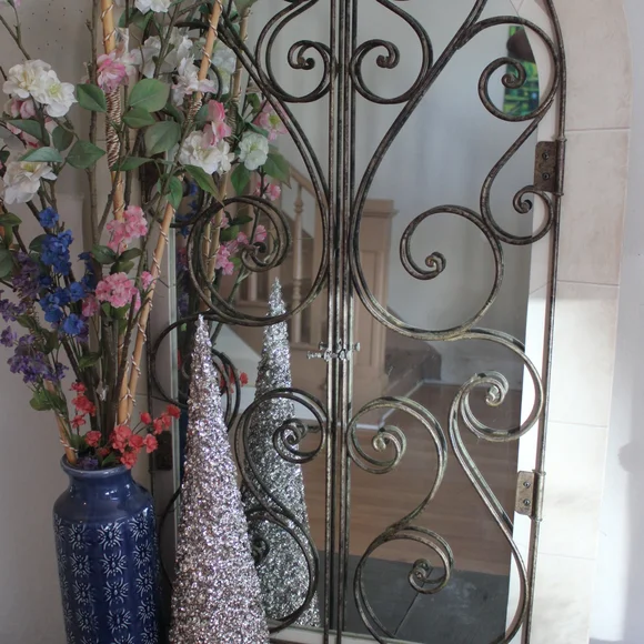 Elegant Black Metal Wall Mirror