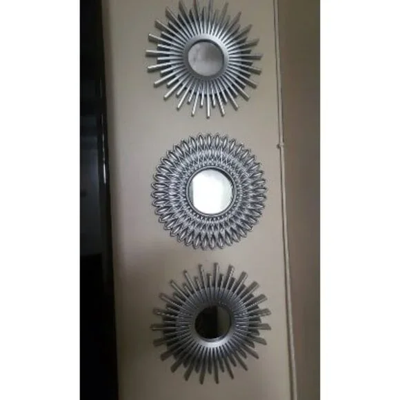 New Wall Mirrors Pack of 3 Silver Mirrors for Living Room, Home Decor