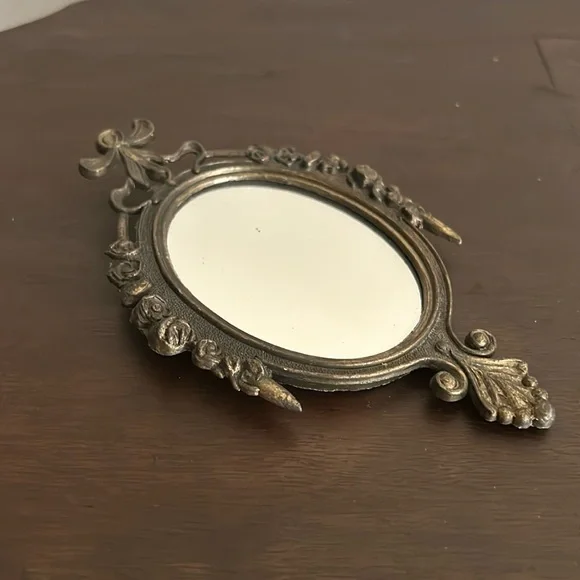 Vintage brass framed mirror made in Italy