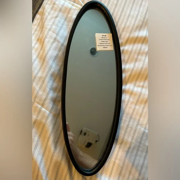 Black Oval Hanging Mirror