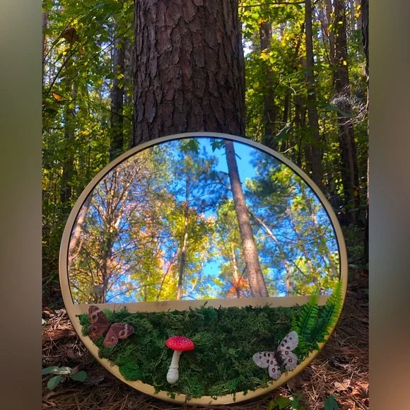 Fairy Moss Mushroom Mirror