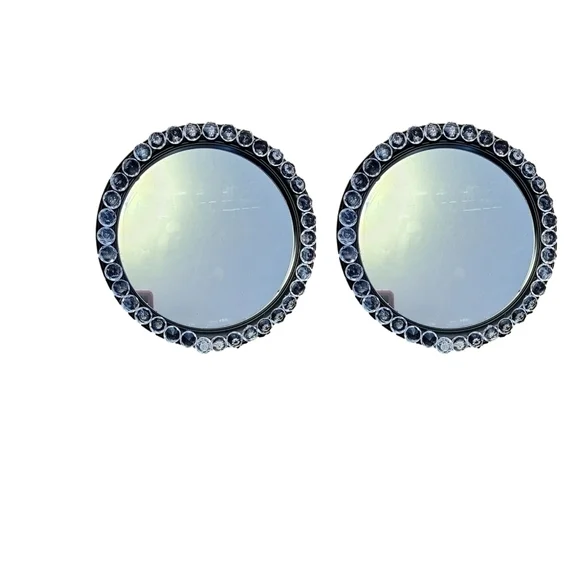 𝅺2 Piece Round Glass Accent Wall Mirror Set