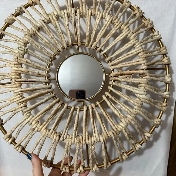 Bohemian style mirror, 17 1/2”