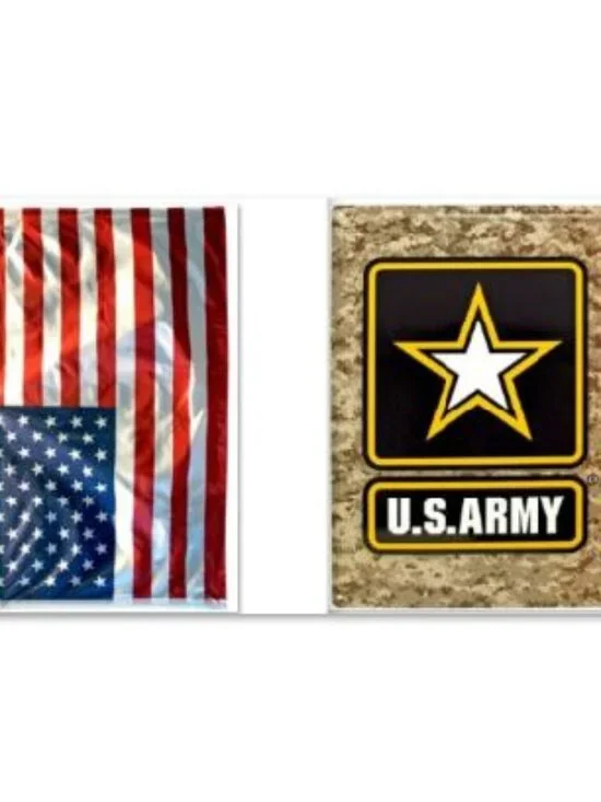 'Merica BUNDLE 3x5 American Flag + 16x12 US Army Camo Tin Sign