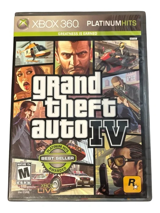 Grand Theft Auto IV GTA 4 (Xbox 360) Platinum Hits CIB COMPLETE w/ MAP & TESTED