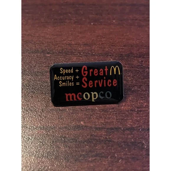 McDonald’s McOpCo Great Service Speed Accuracy Smiles Employee Lapel Hat‎ Pin