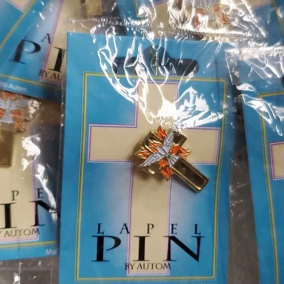 10 New religious cross & Dove Lapel Pin Back Christian Catholic
