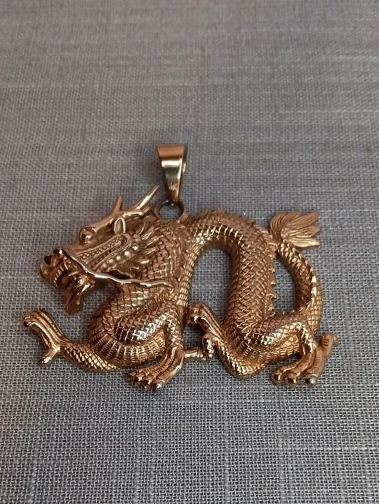 Vintage Gold Dragon Pendant No Chain