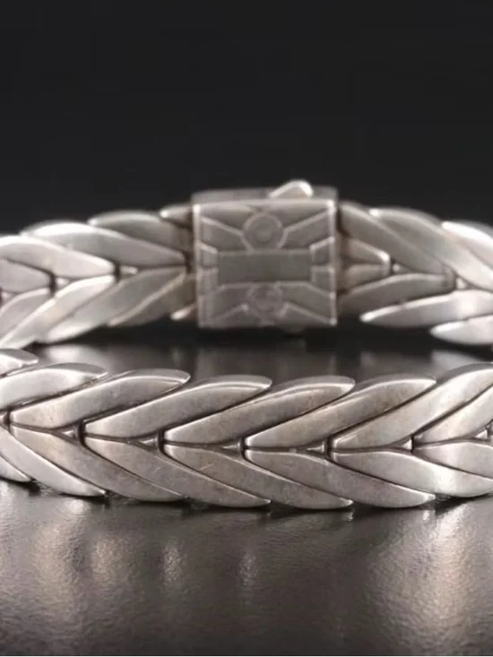 John Hardy Men's Braided Silver Link Bracelet