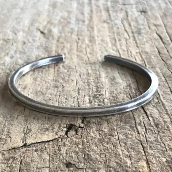 Square Open Cuff Bangle Bracelet 19g (.7oz), 3mm Wide