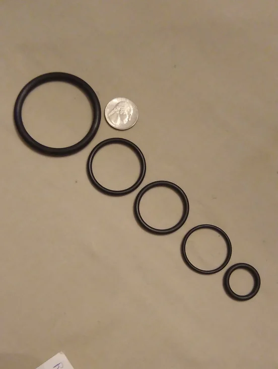 Set of 5 C-ring Black Rubber - Multi Size Pack, #10