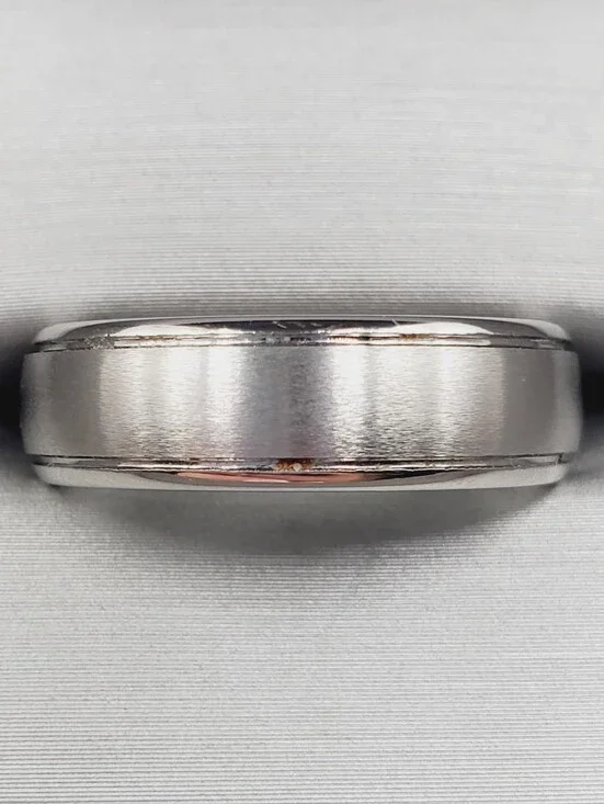 Men's Brushed Silver Tungsten Comfort-Fit Wedding Band Unisex Ring