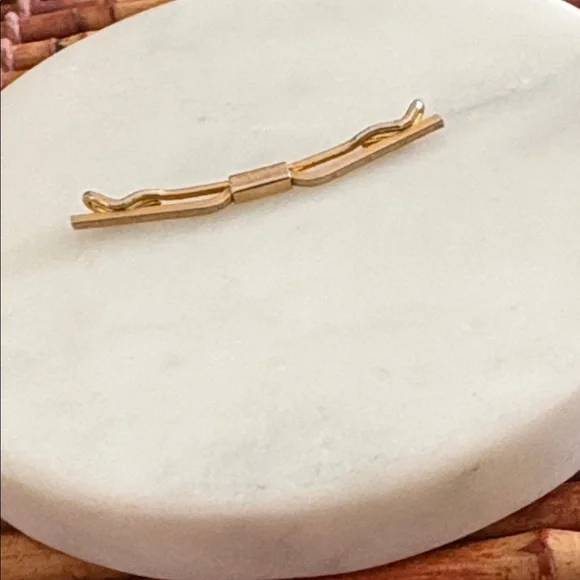 Vintage Collar Bar Tie Clip Gold Tone