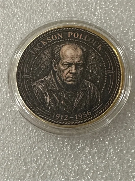 Jackson Pollock Commemorative Coin - Bronze Tone