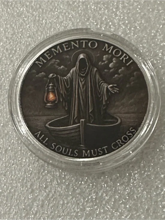 Memento Mori Grim Reaper Collectible Coin - Dark Bronze Finish