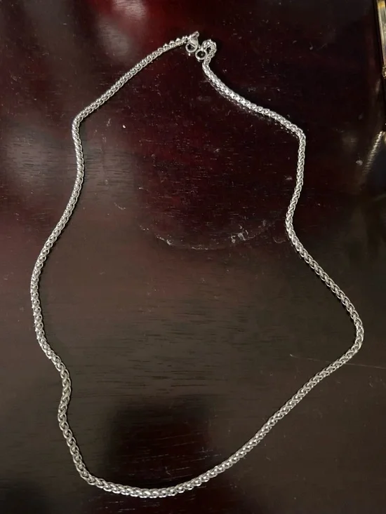 Sterling Silver Rope Chain Necklace - Silver