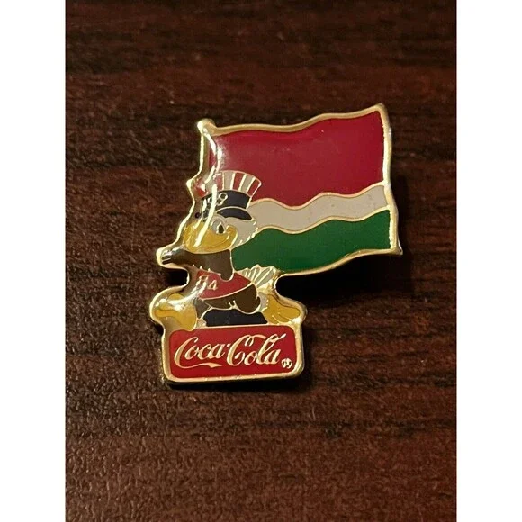 Vintage 1984 Los Angeles‎ Olympics Coca Cola Sam Eagle Seychelles Flag Lapel Pin