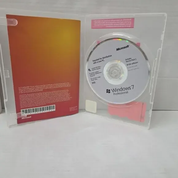 Windows 7 Pro Disc And Book SP1 x64 English 1pk DSP - FQC-08289