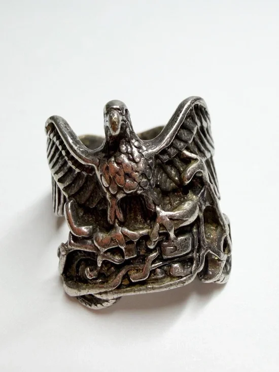Vintage 80s L. Brand Eagle Biker Motorcycle Ring