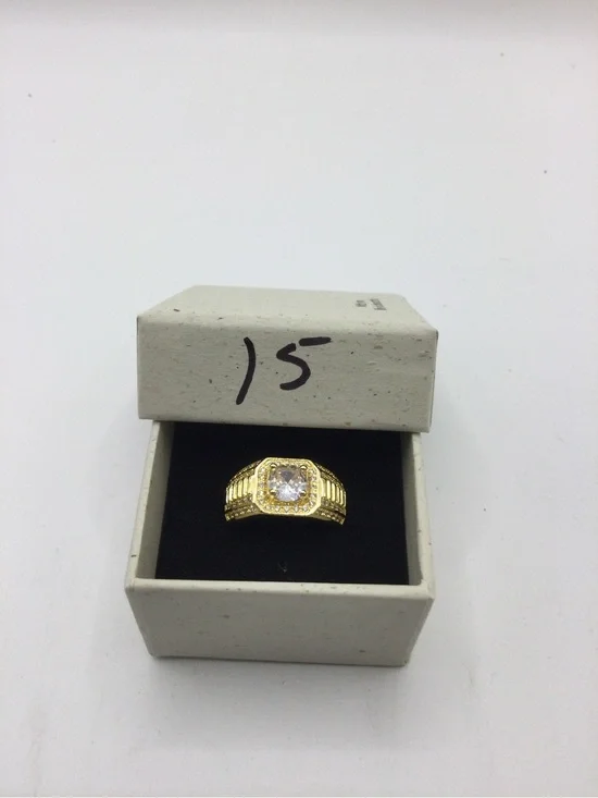 Gold-Tone Men’s Cubic Moissanite stone Statement Ring - Gold