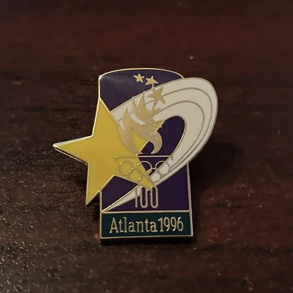 1996 Atlanta Olympics Shooting Star Lapel Hat Pin‎