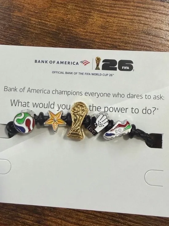 Gold World Cup Trophy Charm Bead with Silver Sports Accents