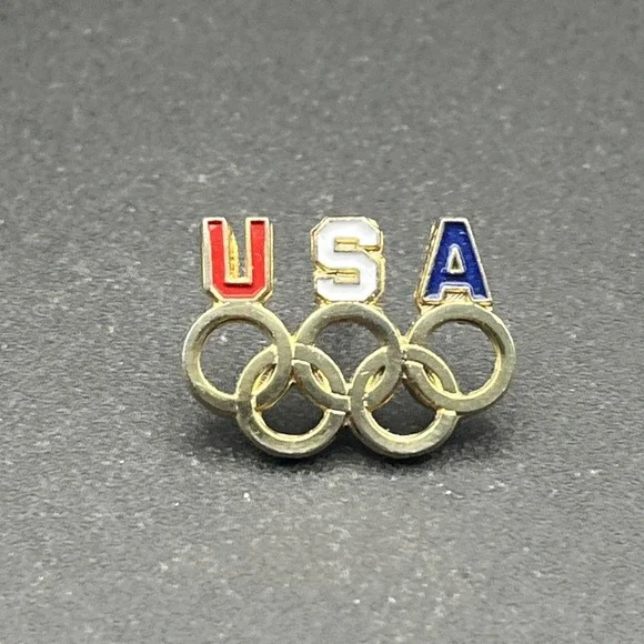 Olympics Team USA Gold‎ Rings Lapel Hat Pin