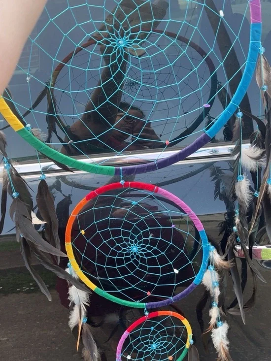 Rainbow Multi-Color Dreamcatcher Wall Tapestry