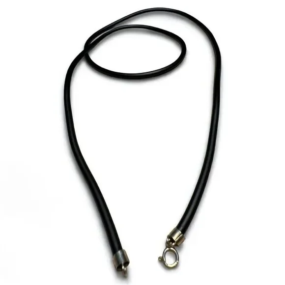 24” Black Cord Necklace - Unisex | 925 Silver Clasp Minimalist Great for Men