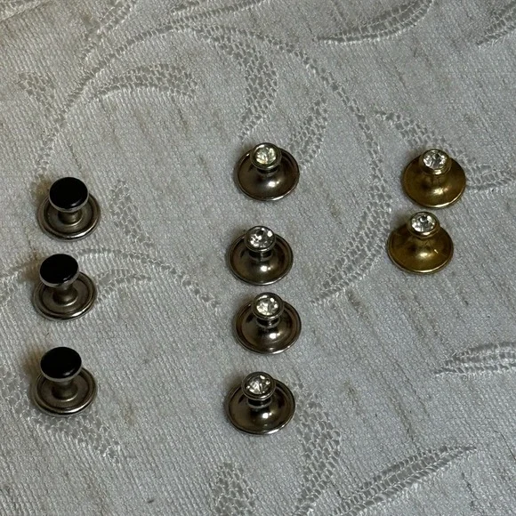 Mixed Set Of 9 Men's Tuxedo Shirt Studs and Shirt‎ Buttons