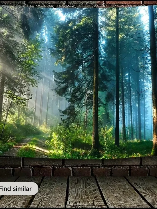 Large Forest Nature Wall Tapestry – 90” x 70” – Brand New