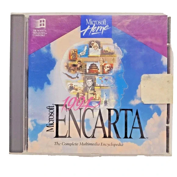 Vintage Microsoft Encarta 1994 PC CD Rom Multimedia Encyclopedia For Windows 3.1