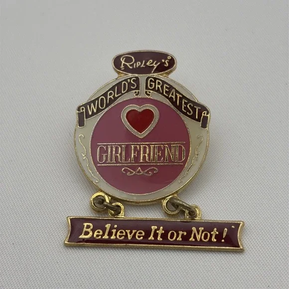 Ripley's World's Greatest Girlfriend‎ Believe It Or Not Dangler Lapel Hat Pin