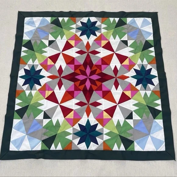 Handmade Winter Dream Stars Baby Quilt Top 47x47