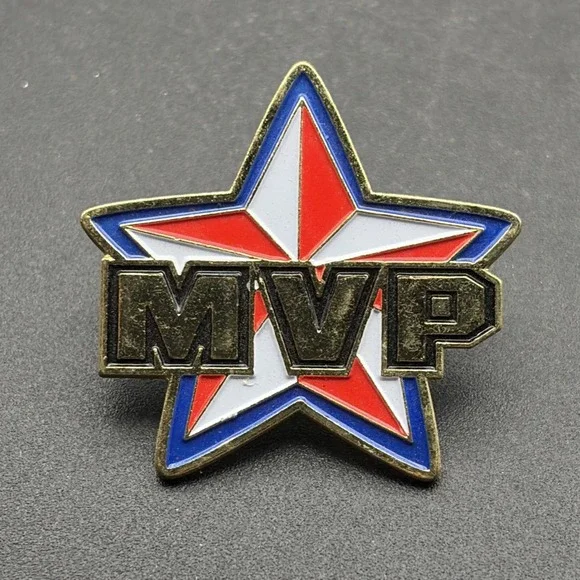 MVP Most Valuable Player Red White‎ Star Lapel Hat Pin