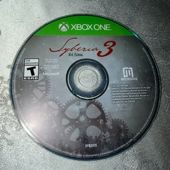 Microsoft Xbox One Syberia 3 B.H. Sokal Video Game Rated T For Teen Used Gaming.