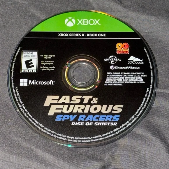 Microsoft Xbox Series X/One Fast & Furious Spy Racer Rise Of Shifter Video Game.