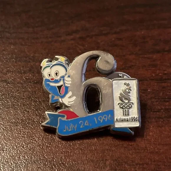 Vintage 1996 Atlanta Summer Olympics Izzy Day‎ 6 July 24th Lapel Pin